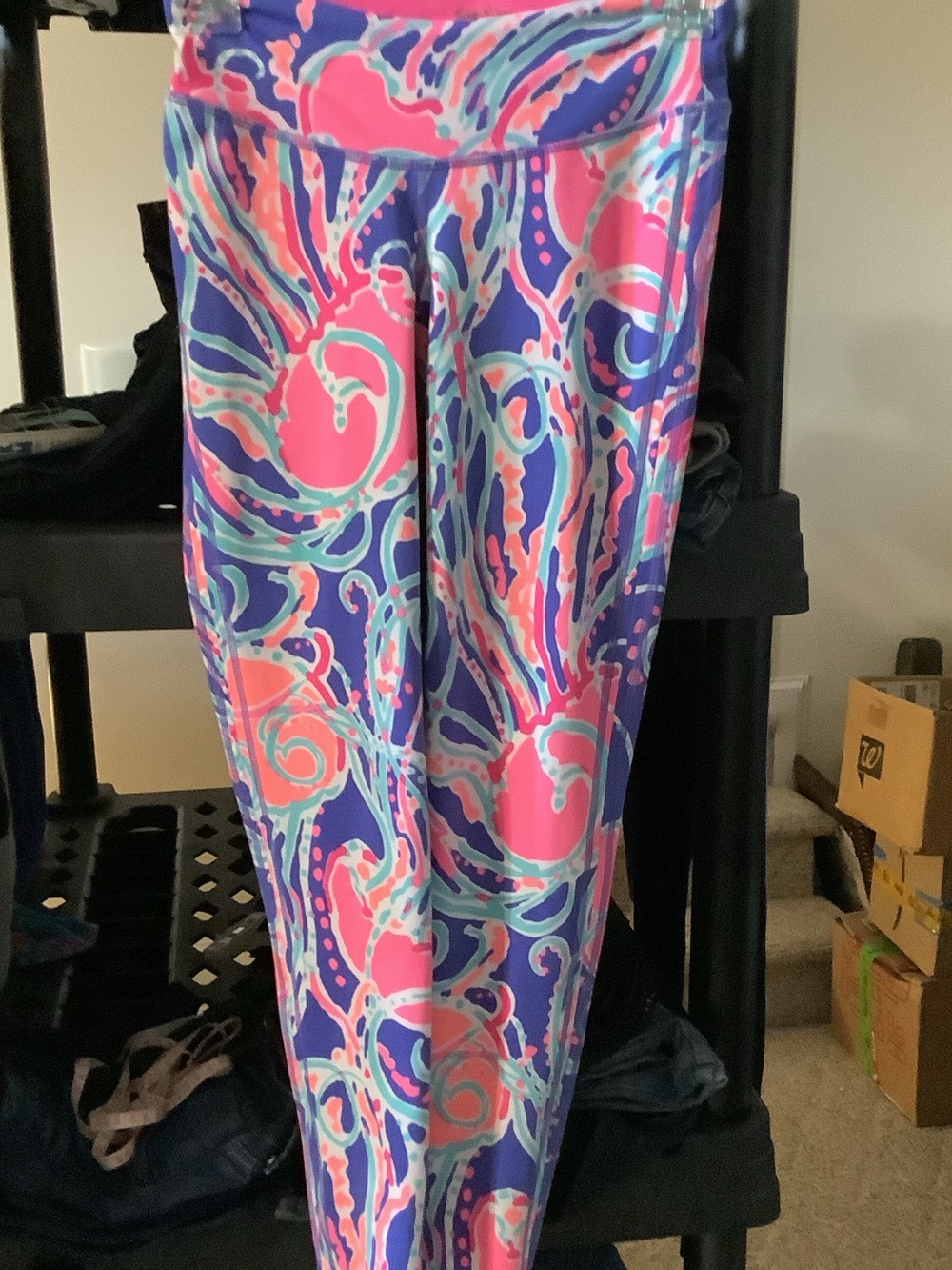 Lilly Pulitzer Neon Swirl Print Leggings in Pink, Blue & Mint‎